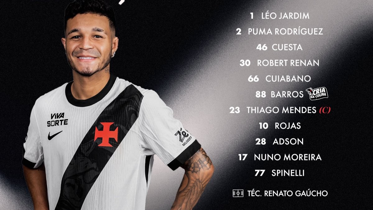 Escalação do Vasco contra Atlético-MG: confira os titulares escolhidos para o confronto