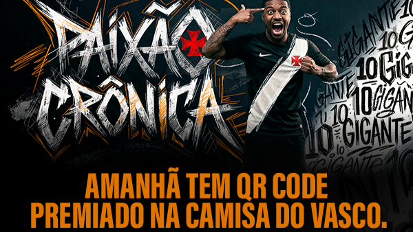 Vasco x Paysandu terá QR Code Premiado na camisa vascaína contra o Papão
