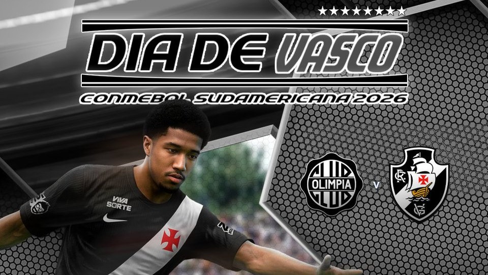 Vasco divulga arte oficial do confronto contra Olimpia no Defensores del Chaco
