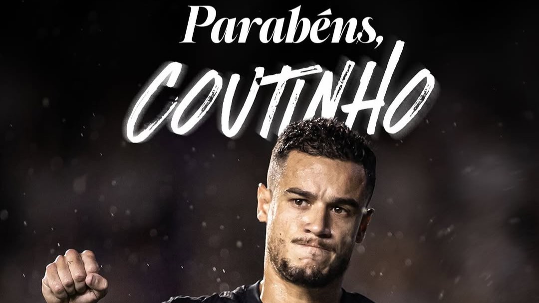 Vasco parabeniza Philippe Coutinho pelos 34 anos nesta sexta-feira