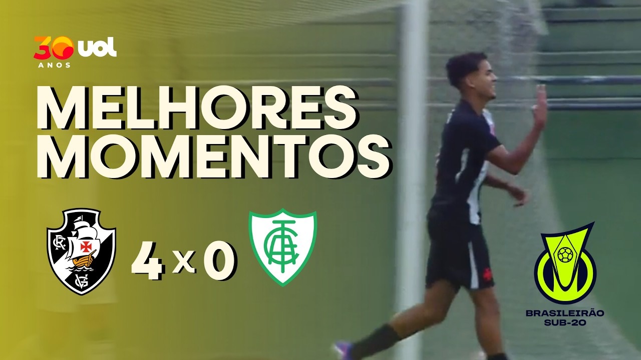 Sub-20: Vasco goleia América-MG por 4 a 0 na 13ª rodada do Brasileirão