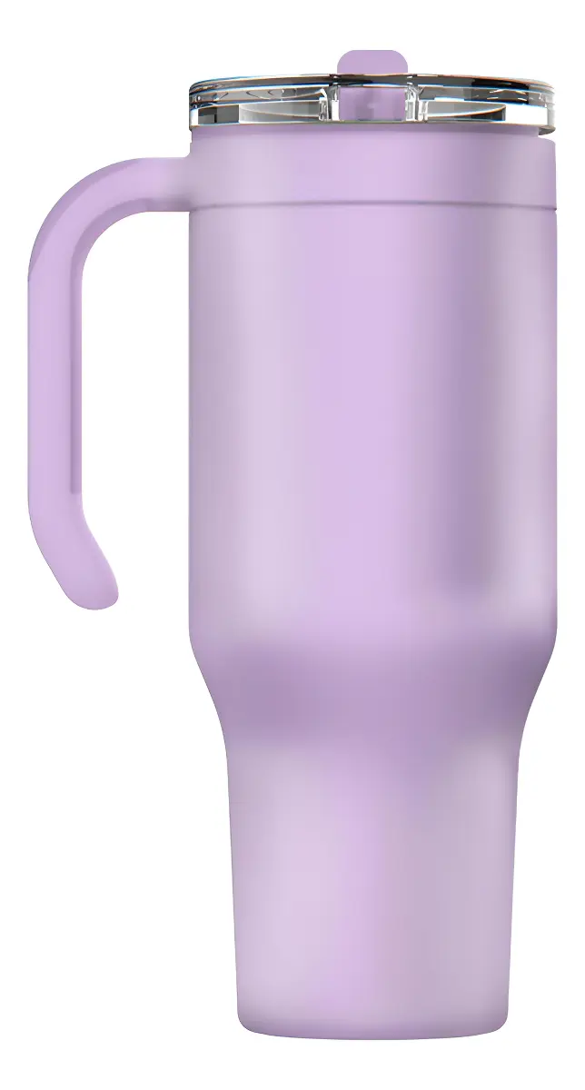 Copo Térmico Gocase 1180ml Aço Inox Com Canudo Flip E Tampa Cor Lilás Lisa