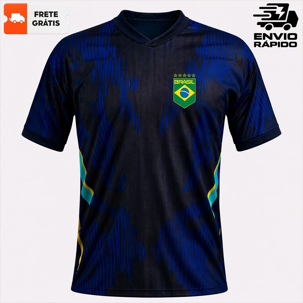 Camisa Masculina Brasil Torcedor Patriota Copa 2026 Dry Fit